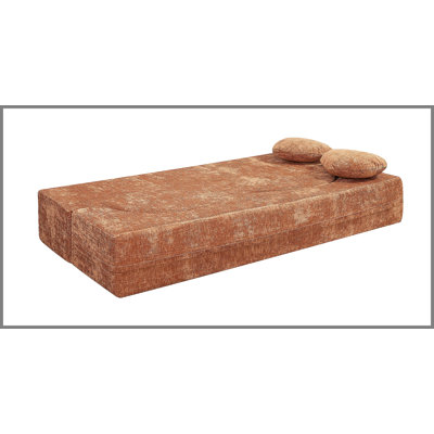 Canapé convertible en forme de cœur en forme de cœur, canapé-lit éponge sans assemblage de 78,7 pouces dans une boîte avec coussins pour le salon, l'appartement et la chambre d'amis - Orange brûlé