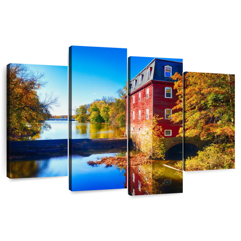 Alvord Kingston Mill, automne pittoresque surplombant le lac