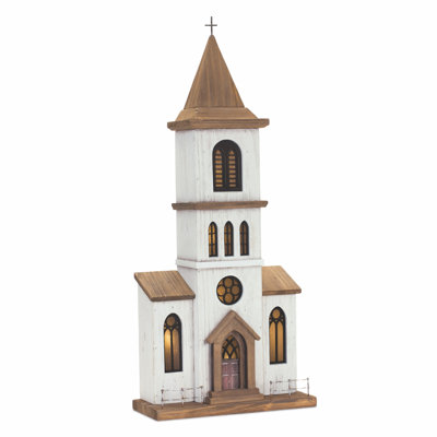 25" Brown Church Figurine