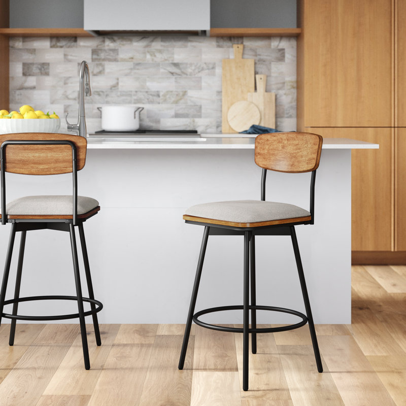 Tabouret de comptoir pivotant 27 po Avriel, Blanc, Tabouret de comptoir (hauteur de siège de 27 po), 2