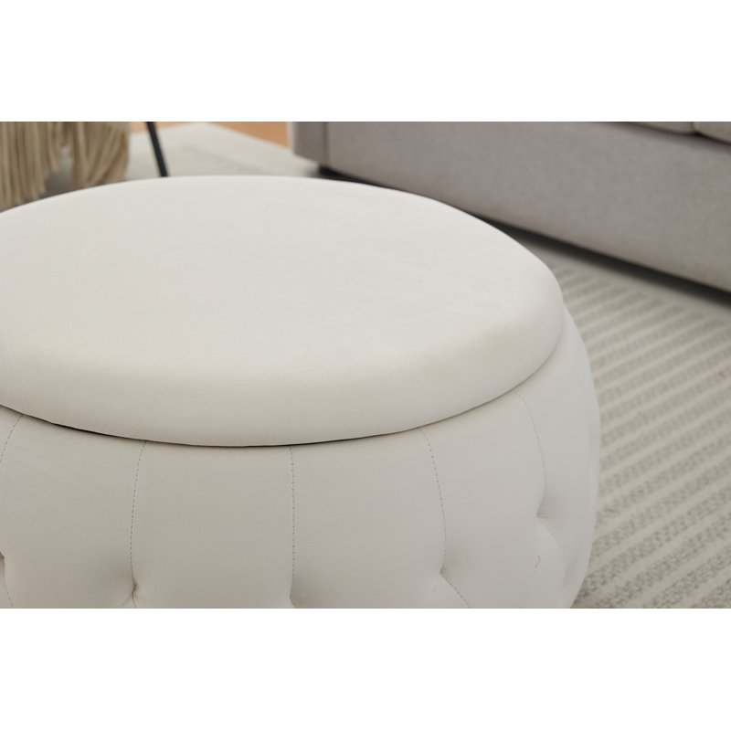 Table basse rembourrée, Beige