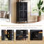 Armoire de rangement de 55 po de hauteur avec tiroir et armoire de rangement rustique décorative à 2 portes avec pieds en bois massif pour le couloir du salon