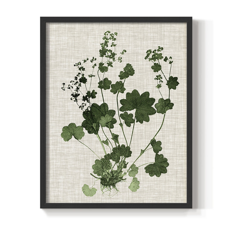 «Forest Foliage on Linen III», reproduction encadrée - bois massif, H 20 po x l 16 po, Noir