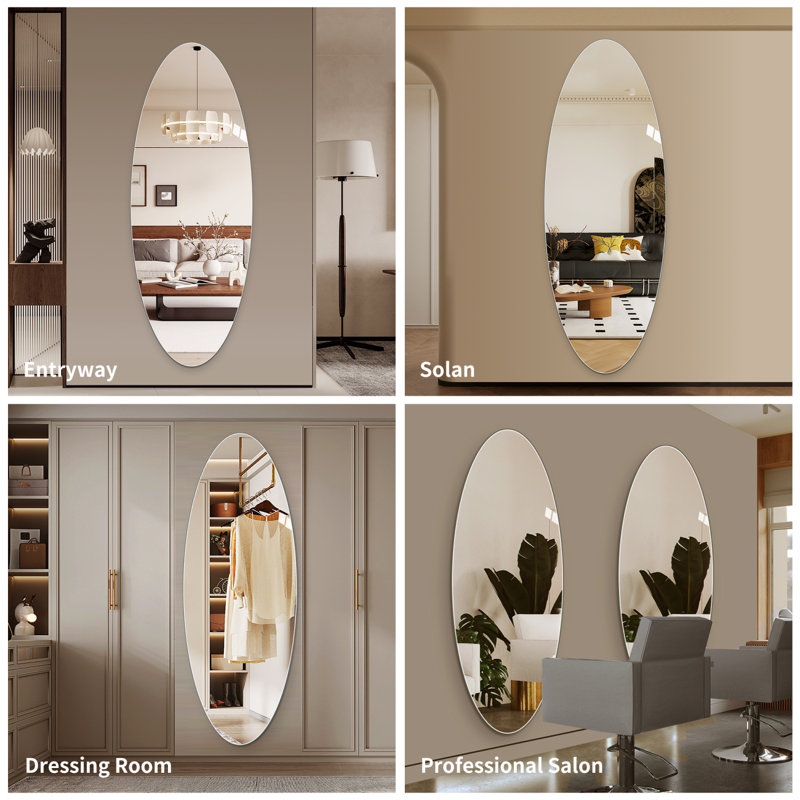 Miroir mural ovale moderne sur pied