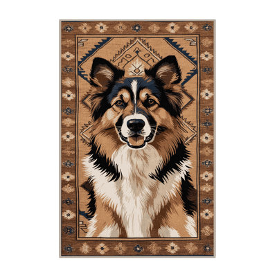  Washable Central Asian Shepherd Dog Dogs Area Rug