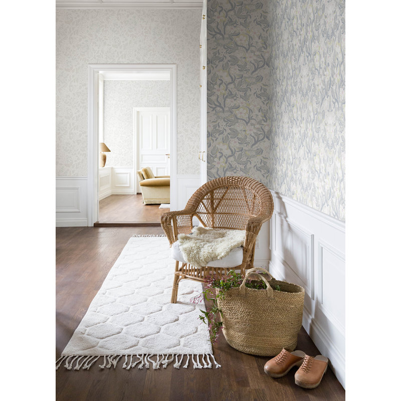 Damask Wallpaper Roll, Blue