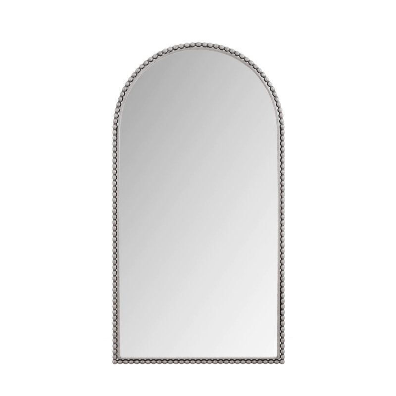 Iron Arch Retro Full Length Mirror With Supporting Feet, For Living Room, Bedroom, Silver