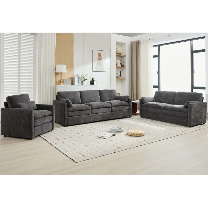 Ensemble de canapé rembourré Cozy, Gris