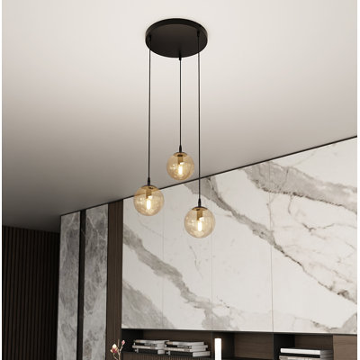 Harley 3 - Light Gold/Black Sphere Pendant