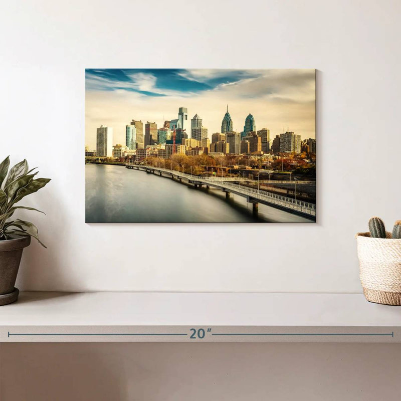 Vue de Philadelphie, H 8 po x l 12 po