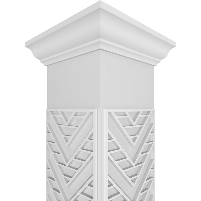 Gilcrest carré non effilé avec couronne et colonne de chantournage à couronne, H 96 po x l 9,625 po x P 9,625 po