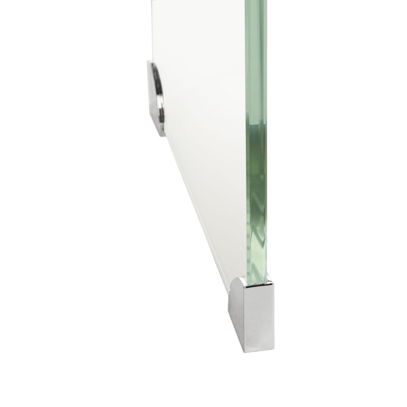 Euphemia 43.3'' Glass Console Table, White