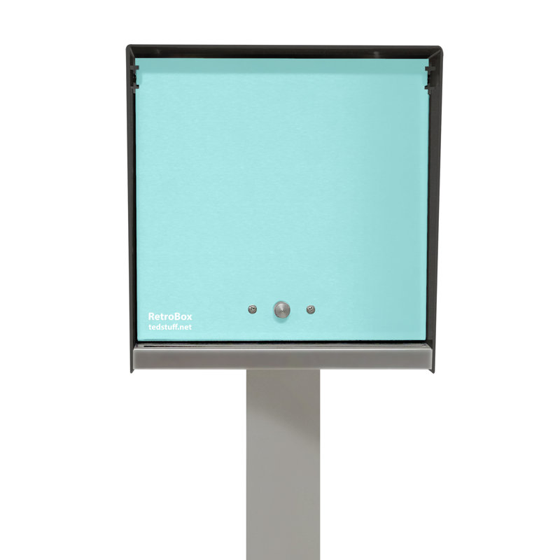 RetroBox Mailbox, Black/Seafoam