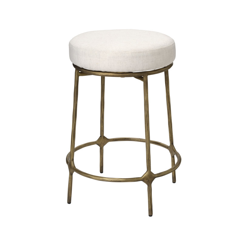 Asteria Iron Counter Stool, Antique Brass, Antique Brass