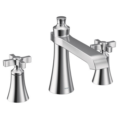 Garniture de robinet de baignoire romaine à deux poignées à fixer sur le comptoir