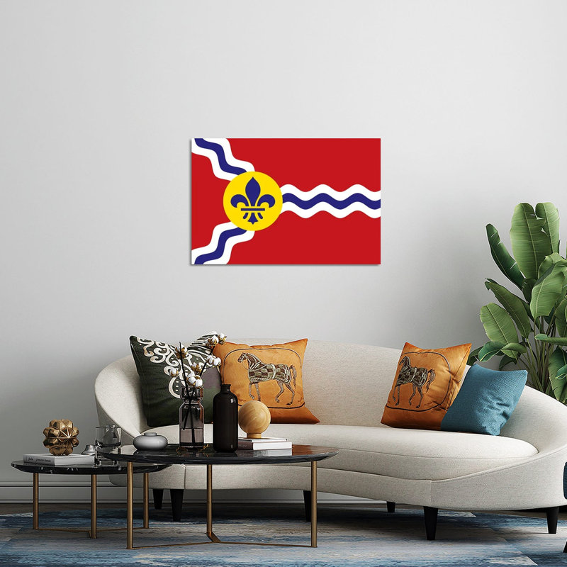 Impression du drapeau de Saint-Louis sur verre acrylique, H 24 po x l 32 po x P 0,25 po