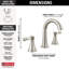 Robinet pour salle de bain à 3 trous et 2 poignées avec ensemble de drain Delta Esato-66143073