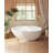 Egg-shell Design Freestanding Bathtub 67" Matte White Resin Stone Soaking Tub  With Vertical Texture
