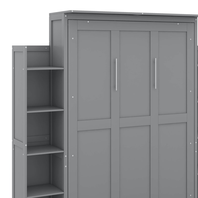 Lit escamotable double avec tablettes et DEL