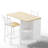Industrial Style 3 Pieces Counter Height Dining Table Set With Storage Shelves, 41.3’’L Rectangular Dining Table With 2 Dining Chairs For Compact Kitchen Or Dining Room-666854242-666854240