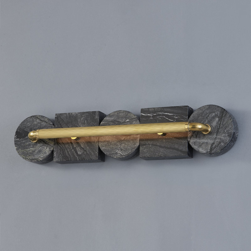 Applique murale encastrée en laiton à DEL, Nickel bruni, H 23 po x l 5 po x P 5 po