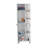 Urano Mirror Linen Cabinet, Four Interior  Shelves, Five External Shelves -White-211060668