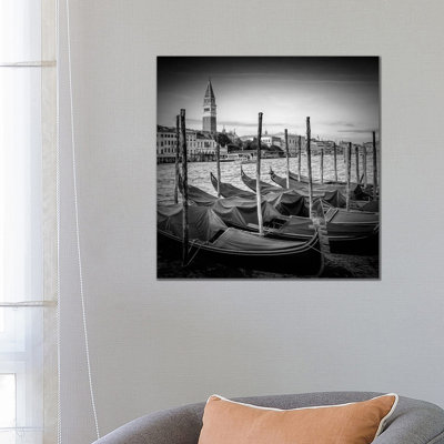 Venice Grand Canal Monochrome 1 Piece Wrapped Canvas Wall Art