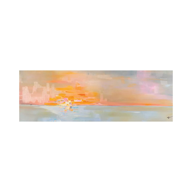 «Sunset II», reproduction panoramique, Toile tendue, H 12 po x l 36 po x 1,5 po