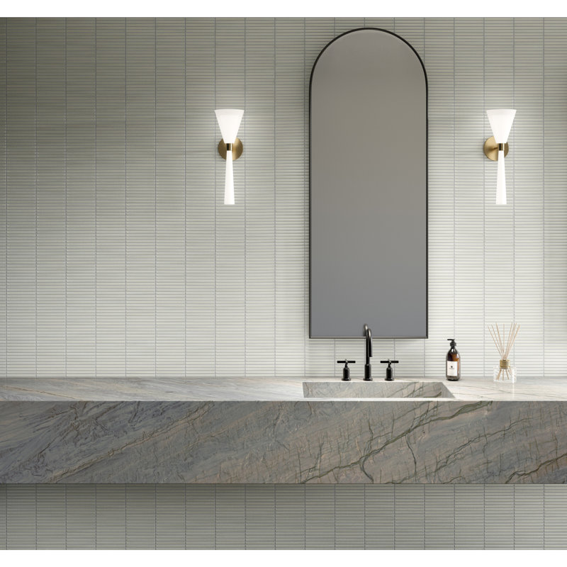 Daltile Artefino Vintage 1.5 x 6 Pyramid Mosaic (10 PC Per SQFT) (9.70 SQFT Per Carton), Pearl