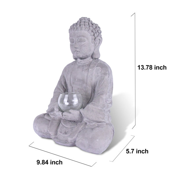 Golden Buddha Statue & Tealight Candle Holder - Zen Yoga Decor, Spiritual  Meditation Gift, Large Incense Burner Kit With Stick Holder