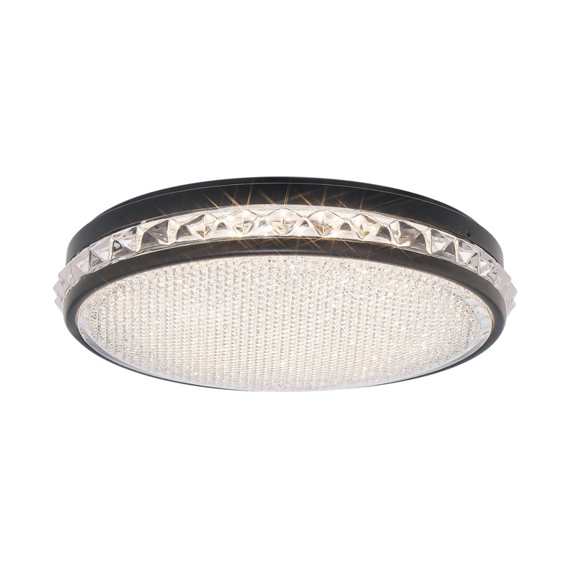 Kristally 1 Light Crystal LED Flush Mount, Black