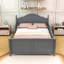 Lit plateforme en bois avec tête et pied de lit-713444505-713444511
