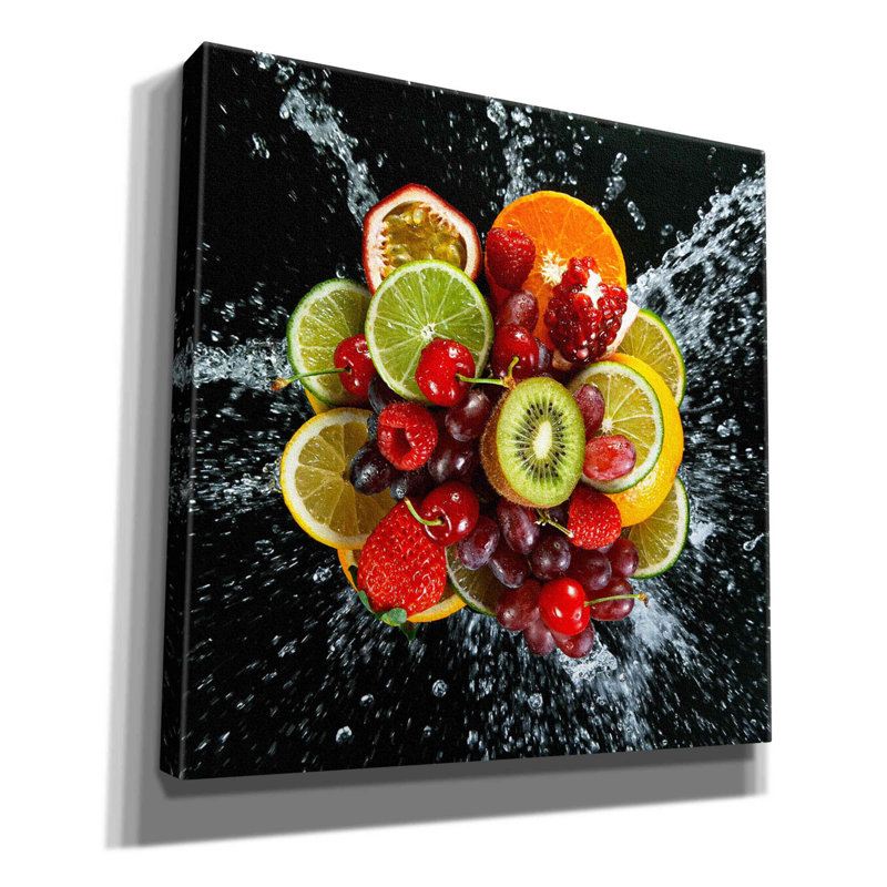 «Fruit Splash III», art mural sur toile, H 12 po x l 12 po x P 0,75 po