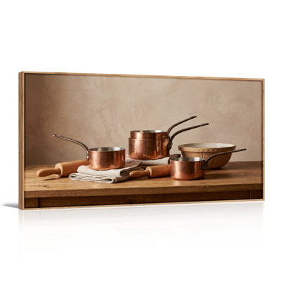 Copper Kitchen Canvas Wall Art Oil Painting Print Set Of 1