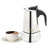Jun-6 Stainless Steel Moka Pot 300ml (10.1 fl oz) 6-Cup Espresso Maker with Safety Valve, BPA-Free Handle, Induction Compatible