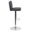 Contemporary Vinyl Adjustable Height Barstool with Panel Back and Chrome Base-1815093508