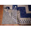 Grand tapis marocain moderne bleu géométrique 12 x 16