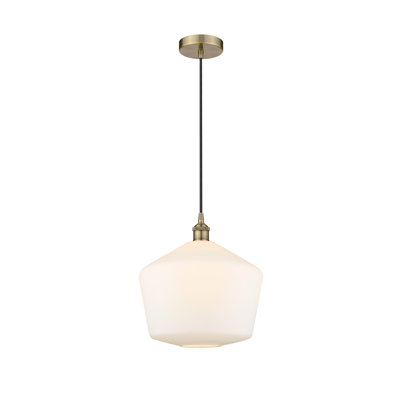 Gabbie 1-Light Steel and Glass Schoolhouse Pendant