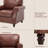 Upholstered Accent Chair Faux Leather Rolled Armchair-458878513