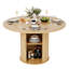 Table de salle à manger à piédestal 47,2 po avec base cannelée et rangement enroulable-1356166962