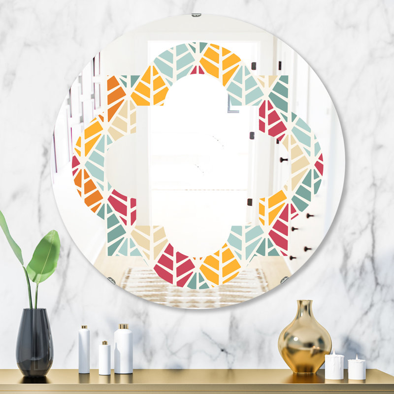 Miroir mural quadrilobe éclectique Quatrefoil, H 31,5 po x l po