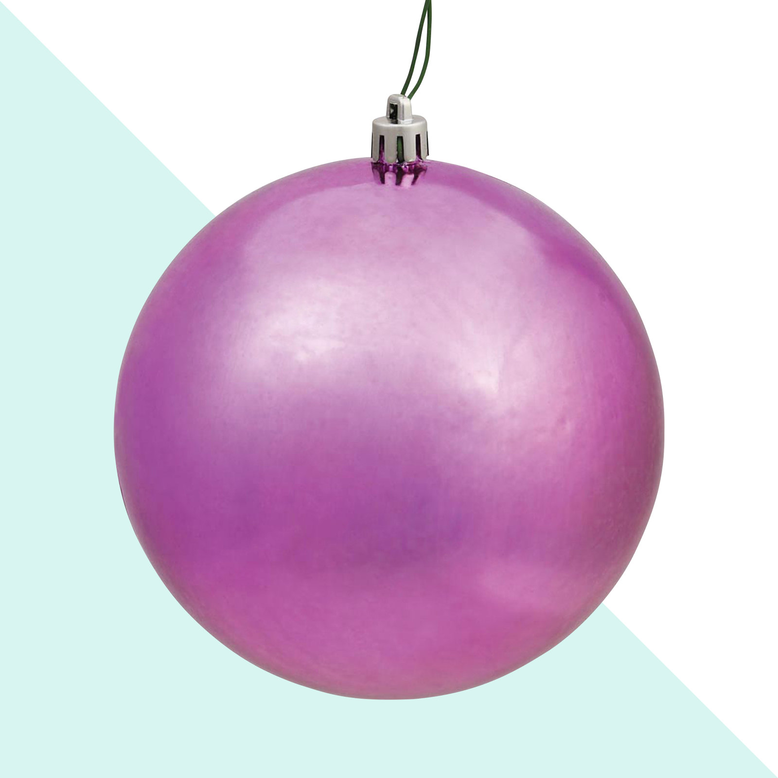 Holiday Décor Ball Ornament, 2.75" H x 2.75" W x 2.75" D, Shiny Mauve