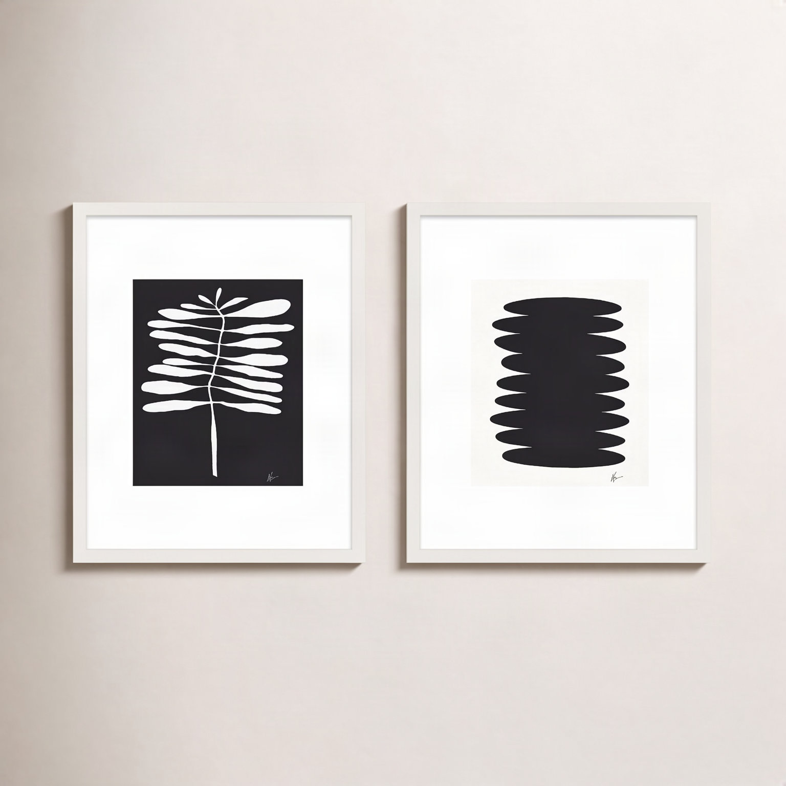 Flora 5&6 by Lee Lessem, 25" H x 40" W x 1.25" D, White Framed