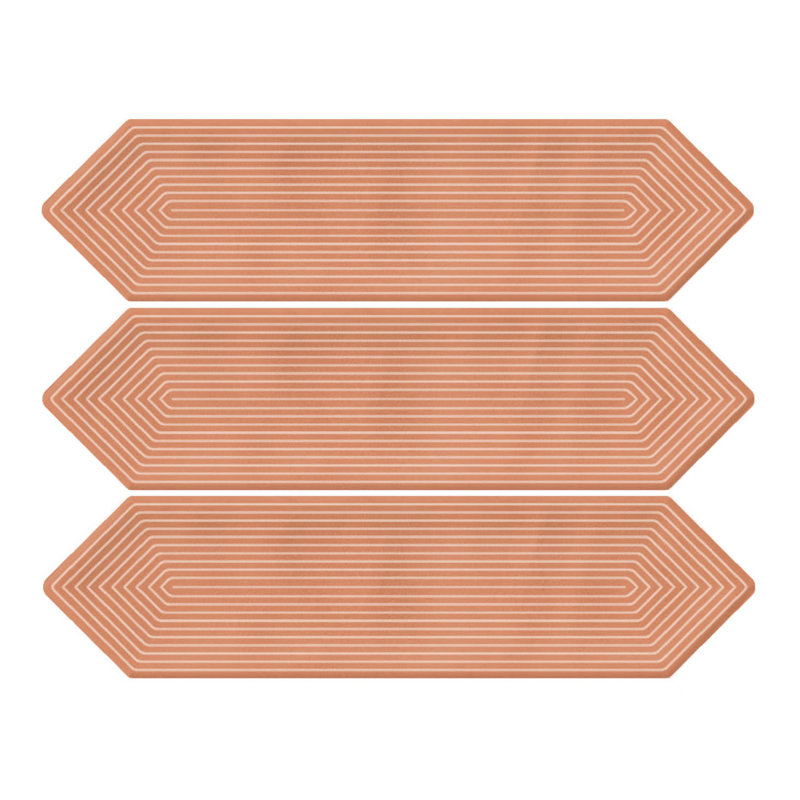 Carrelage décoratif en céramique émaillée 3 po x 12 po, Orange