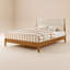 Grand lit plateforme en bois massif de style Mid-Century avec tête de lit tapissier Lunaris-2032750422
