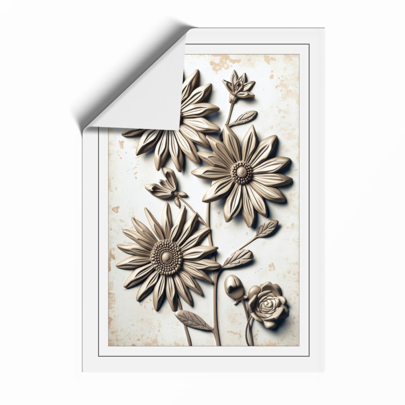 Study: Daisies Botanical - Framed Print, A4 - 29.7 x 21.0 cm, Unframed