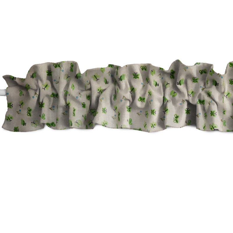 Cantonnière sur mesure en mélange de coton floral, L 72 po x L 7 po, Vert