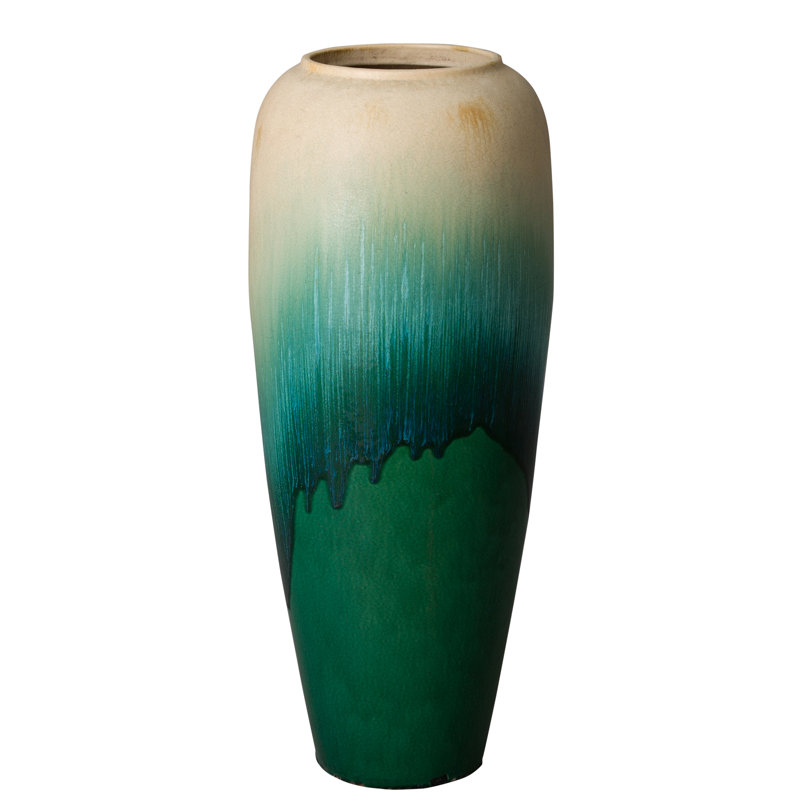 Grand pot, cascade verte H 16 x 36 po, H 48 po x l 16 po x P 16 po