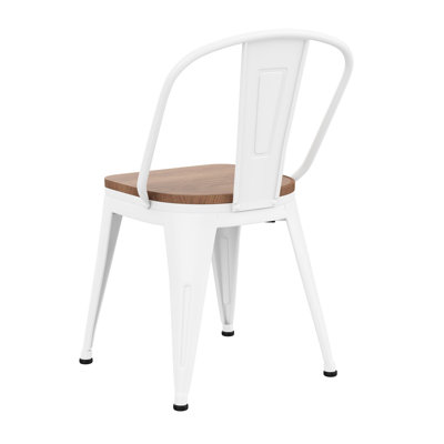 18" High Back Side Chair With Wooden Seats