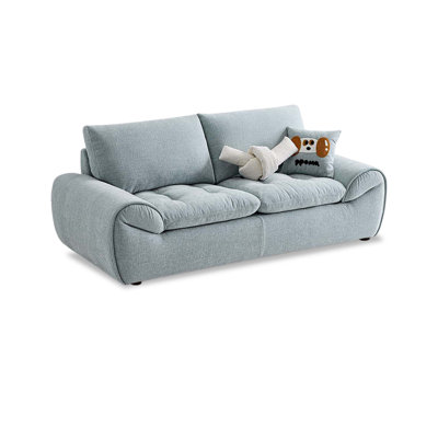 Causeuse-coussin en chenille bleue